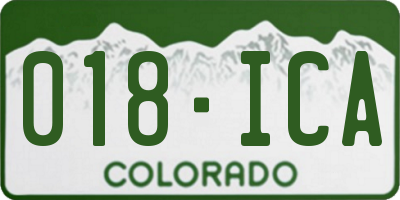 CO license plate 018ICA