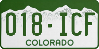 CO license plate 018ICF