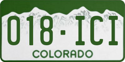 CO license plate 018ICI
