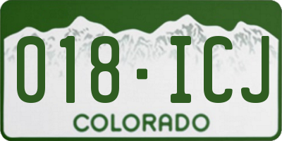 CO license plate 018ICJ