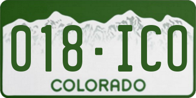 CO license plate 018ICO