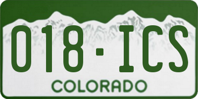 CO license plate 018ICS