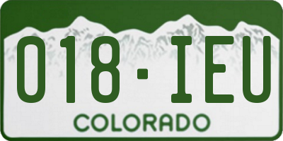 CO license plate 018IEU