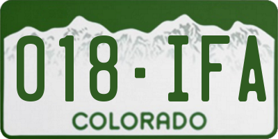 CO license plate 018IFA