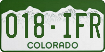 CO license plate 018IFR