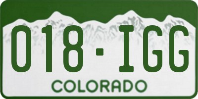 CO license plate 018IGG