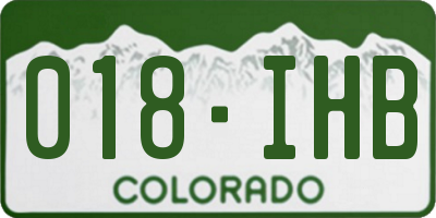 CO license plate 018IHB