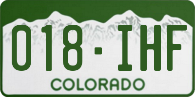 CO license plate 018IHF