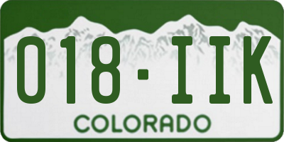 CO license plate 018IIK