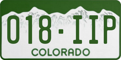 CO license plate 018IIP