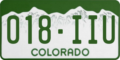 CO license plate 018IIU