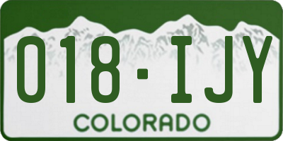 CO license plate 018IJY