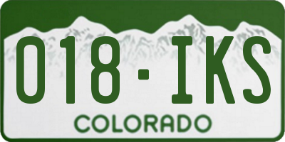 CO license plate 018IKS