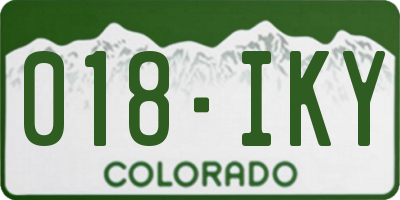 CO license plate 018IKY