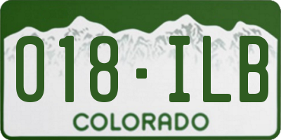 CO license plate 018ILB