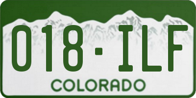 CO license plate 018ILF