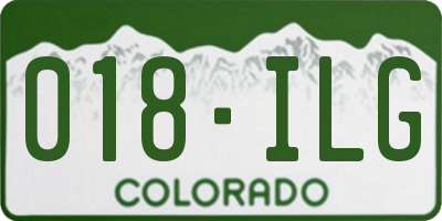 CO license plate 018ILG