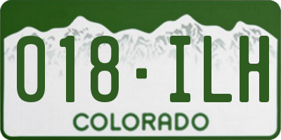 CO license plate 018ILH