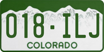 CO license plate 018ILJ