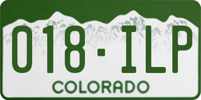 CO license plate 018ILP