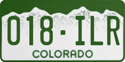CO license plate 018ILR