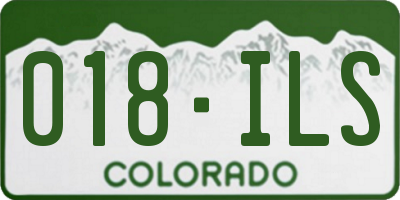 CO license plate 018ILS