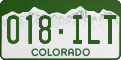 CO license plate 018ILT