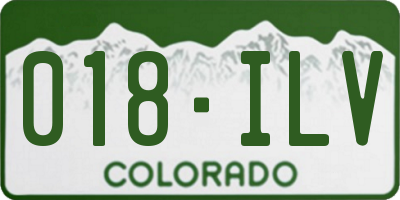 CO license plate 018ILV
