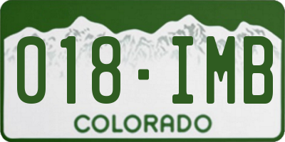 CO license plate 018IMB