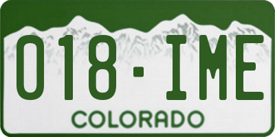 CO license plate 018IME