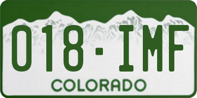 CO license plate 018IMF