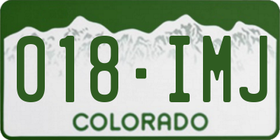 CO license plate 018IMJ