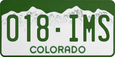 CO license plate 018IMS
