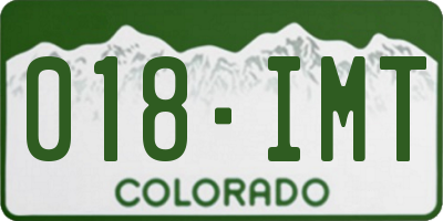 CO license plate 018IMT
