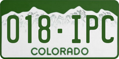 CO license plate 018IPC