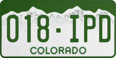 CO license plate 018IPD