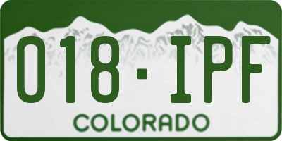 CO license plate 018IPF
