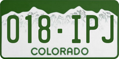 CO license plate 018IPJ