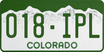 CO license plate 018IPL