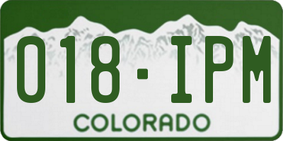 CO license plate 018IPM