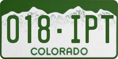 CO license plate 018IPT