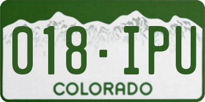 CO license plate 018IPU