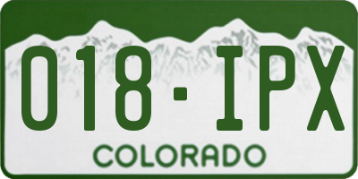 CO license plate 018IPX