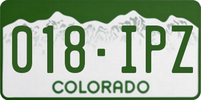 CO license plate 018IPZ