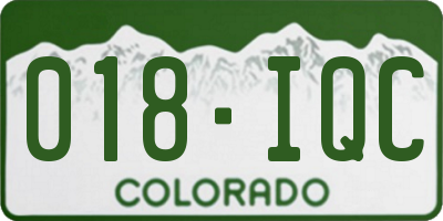 CO license plate 018IQC