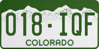 CO license plate 018IQF