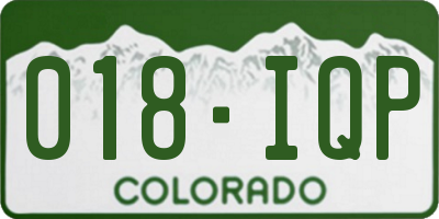 CO license plate 018IQP