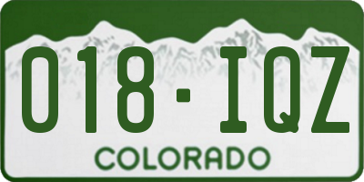 CO license plate 018IQZ