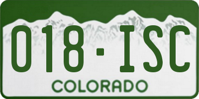 CO license plate 018ISC