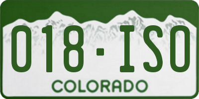 CO license plate 018ISO